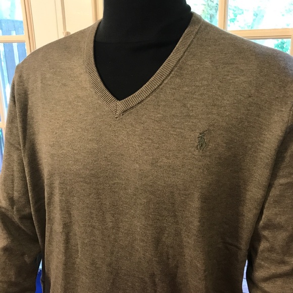POLO RALPH LAUREN Pima Cotton V-Neck Sweater - Picture 1 of 4